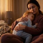 Erkältung Baby Hausmittel: Mutter kümmert sich liebevoll um erkältetes Kind